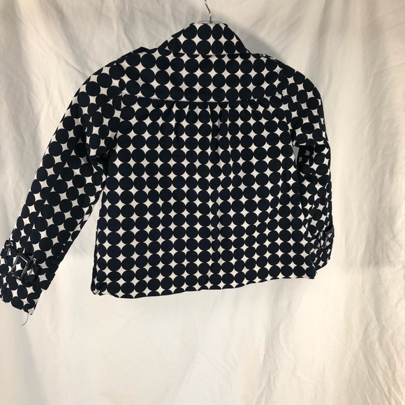 Girls Navy Blue Polka Dot Jacket Size S (6-7) - Picture 4 of 8